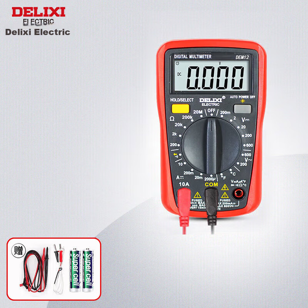 Цифровий мультиметр DELIXI ELECTRIC, захищений від опіків, з підсвічуванням РК-дисплея, високоточний побутовий амперметр, DEM12 - зображення 10