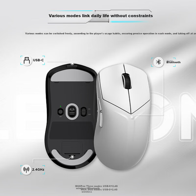 Мышь Lenovo Savior M6X Pro 8K Wireless/USB White - Фото 2 Мышь Lenovo Savior M6X Pro 8K Wireless/USB White - изображение 2