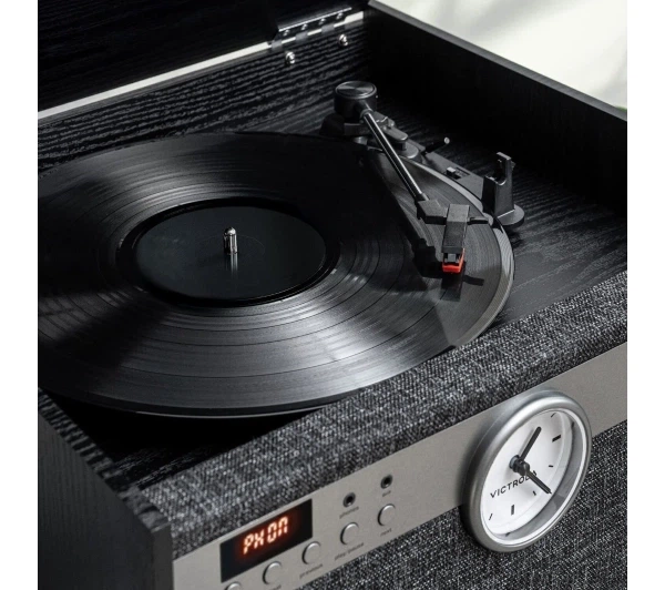 Програвач вінілових дисків Victrola Century Signature+ 6-в-1 VTA-830SB-BLK-INT Мануальний Привід на ремені Bluetooth CD Касета Чорний - изображение 8