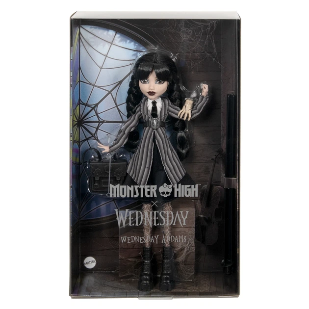 Кукла коллекционная Monster High X Wednesday Addams Венздей в школьной форме HXJ04 Монстер Хай - изображение 6
