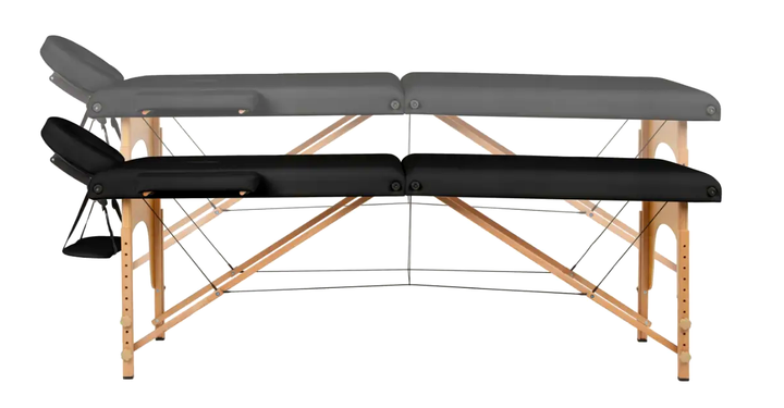 Массажный стол раскладной 2 секции для салонов красоты 185х60см черный BODYFIT LS-2410 - изображение 3