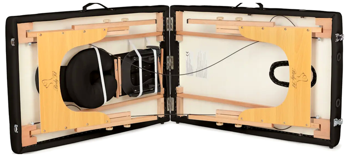 Массажный стол раскладной 2 секции для салонов красоты 185х60см черный BODYFIT LS-2410 - изображение 10