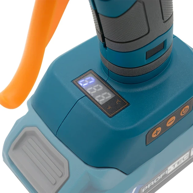 Акумуляторний клейовий пістолет PROFI-TEC PGG1220 (20 В, темп. 100 – 200 °С, стрижні 11×150 мм, LCD дисплей) без АКБ та ЗП, коробка (008011) - Фото 10 Акумуляторний клейовий пістолет PROFI-TEC PGG1220 (20 В, темп. 100 – 200 °С, стрижні 11×150 мм, LCD дисплей) без АКБ та ЗП, коробка (008011) - изображение 10