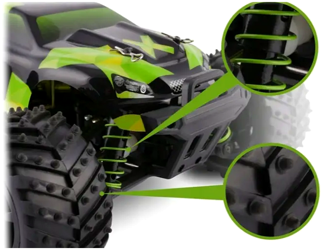 Машинка на радиоуправлении 45 кмч 4x4 для детей 2 аккумулятора OVERMAX черный - изображение 4
