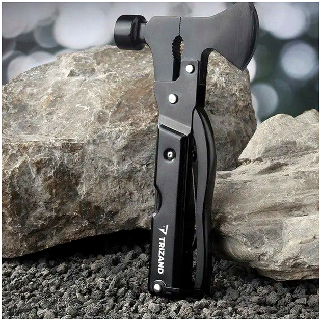Многофункциональный мультитул 17в1 с топором и чехлом для кемпинга нержавеющая сталь Trizand - Фото 6 Многофункциональный мультитул 17в1 с топором и чехлом для кемпинга нержавеющая сталь Trizand - зображення 6