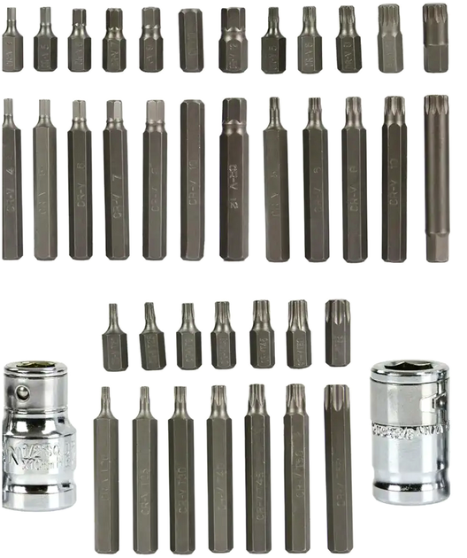 Биты для ключей 40 шт IMBUS TORX SPLINE механика автосервис Mar-pol - зображення 2