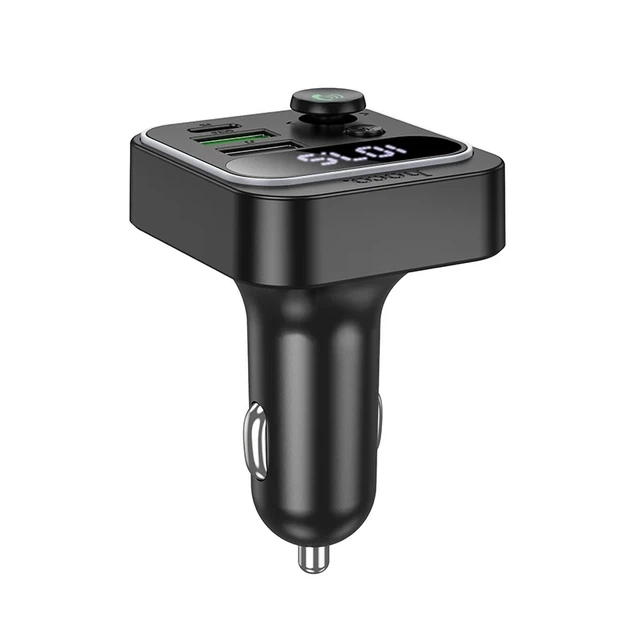 FM-трансмітер HOCO E85 Tiger Bluetooth 5.4 38W 3 USB порти Чорний - зображення 5