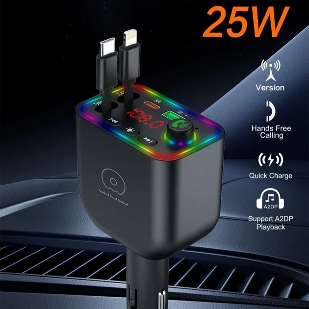 FM-модулятор WUW C237 25W Bluetooth с LED-дисплеем черный - Фото 8 FM-модулятор WUW C237 25W Bluetooth с LED-дисплеем черный - изображение 8