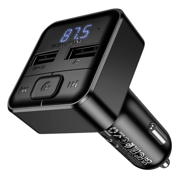 FM-трансмітер BOROFONE BC63 Bluetooth 5.4 15 Вт 2xUSB Black - зображення 4