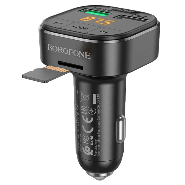 FM-модуль Borofone BC43 Flash Quick Charge 18W Bluetooth 5.0 черный - изображение 5