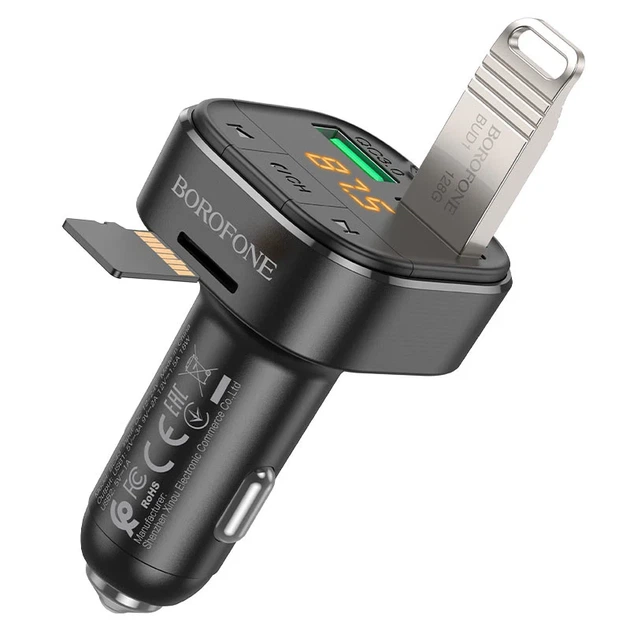 FM-модуль Borofone BC43 Flash Quick Charge 18W Bluetooth 5.0 черный - изображение 6