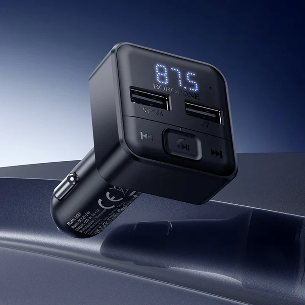 FM-трансмітер BOROFONE BC63 Bluetooth 5.4 15 Вт 2xUSB Black - зображення 9