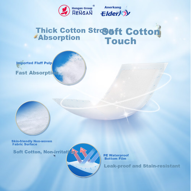 Прокладки Elderjoy Cotton Soft Care Pads M80 60x60см для ухода за пожилыми и беременными - изображение 4