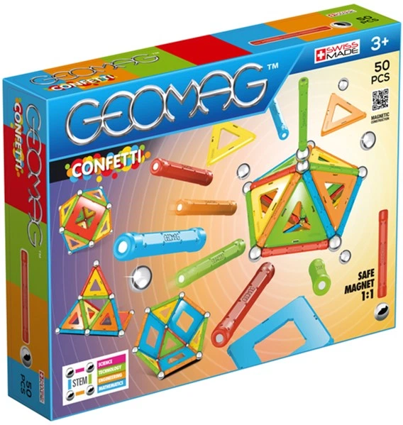 Klocki magnetyczne Geomag Confetti 50 elementów (PF.515.352.00) (871772003526) - obraz 3