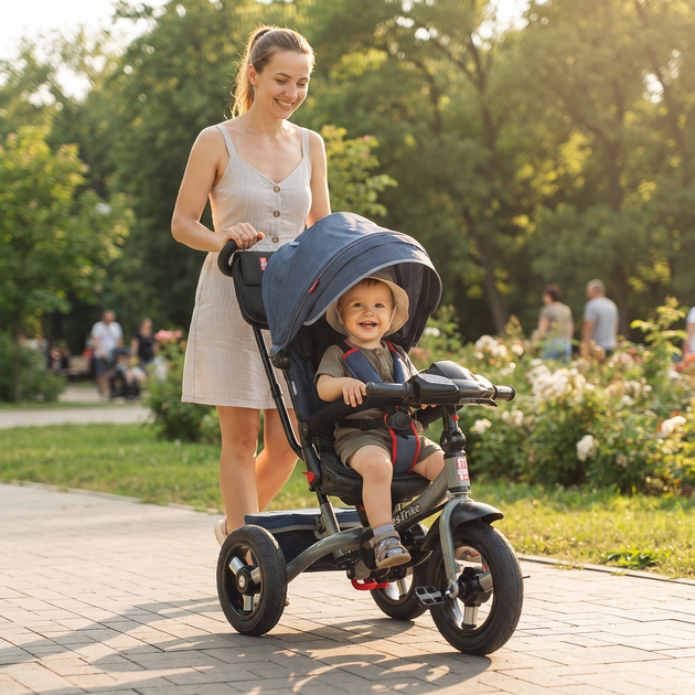 Дитячий триколісний велосипед Best Trike 6088 714-96F з надувними колесами з музичною фарою та Bluetooth - Фото 2 Дитячий триколісний велосипед Best Trike 6088 714-96F з надувними колесами з музичною фарою та Bluetooth - зображення 2