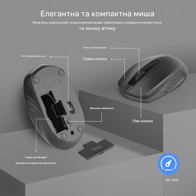 Комплект бездротової клавіатури та миші Rii, стандартна повнорозмірна бездротова клавіатура та миша RK200 - зображення 6