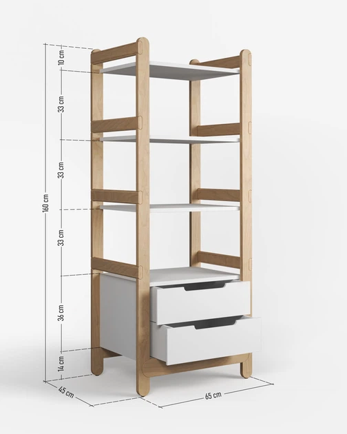 Книжкова шафа Ikiddoo I Bookcase 160 см - зображення 2