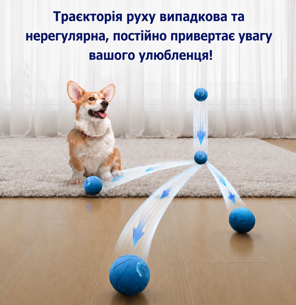 Інтерактивний стрибучий мʼяч Smart Bouncing Ball для собак і котів. - зображення 5