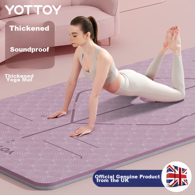 Коврик для йоги Yottoy, утолщенный, расширенный, нескользящий, для фитнеса, танцев и аэробики, звукоизолирующий, амортизирующий - Фото 4 Коврик для йоги Yottoy, утолщенный, расширенный, нескользящий, для фитнеса, танцев и аэробики, звукоизолирующий, амортизирующий - изображение 4