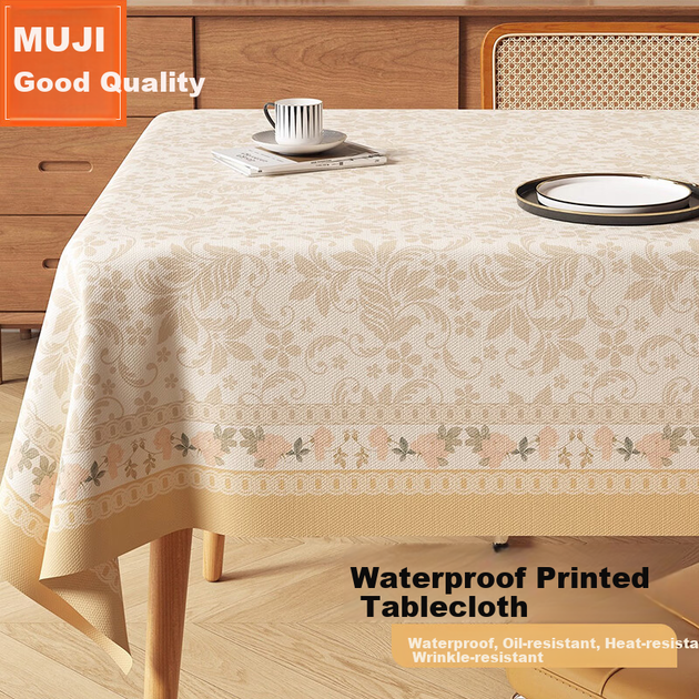 Скатертина MUJI з ПВХ, водонепроникна, маслостійка, прямокутна, для чайного столика, 140x180 см - зображення 4