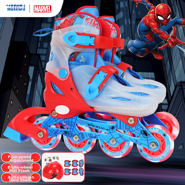 Ролики Disney Spider-Man детские с подсветкой колес для начинающих - изображение 4