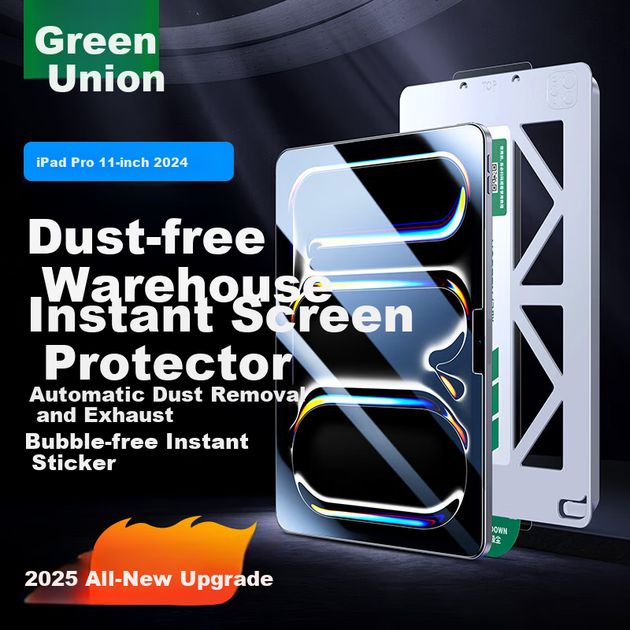 Защитная пленка из закаленного стекла UGREEN для iPad Pro 11 M5, 11 дюймов, новая модель 2025/24, установка без пыли, прозрачная защитная пленка HD, защита от отпечатков пальцев по всему экрану, ультратонкая, быстрая установка в коробке. - Фото 4 Защитная пленка из закаленного стекла UGREEN для iPad Pro 11 M5, 11 дюймов, новая модель 2025/24, установка без пыли, прозрачная защитная пленка HD, защита от отпечатков пальцев по всему экрану, ультратонкая, быстрая установка в коробке. - изображение 4