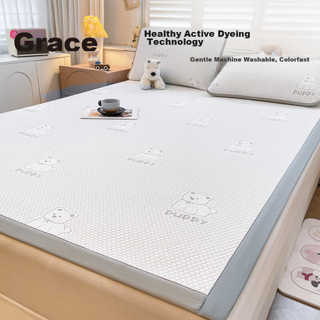 Килимок для охолодження Grace Class A Bean Ice Silk Summer Soft Single Mat сірий 150*200 см [Можна прати] - зображення 7