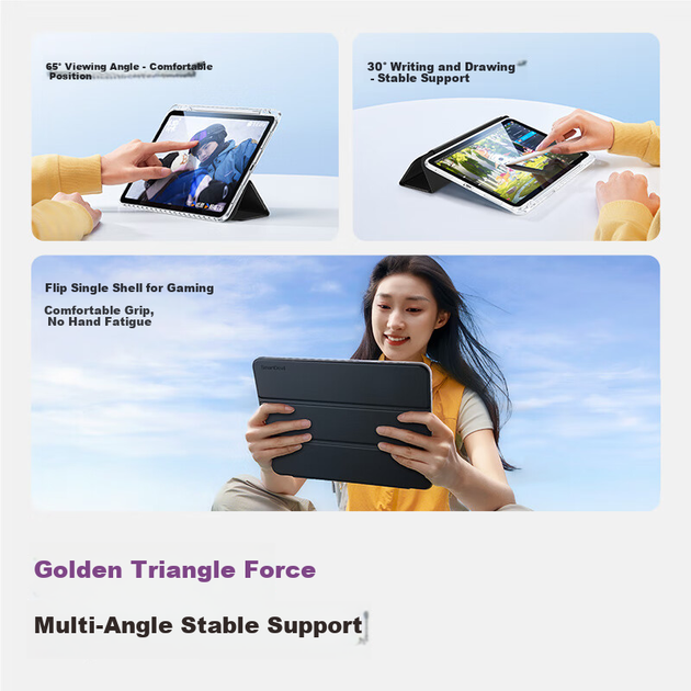 Чохол Shanmo для iPad Mini 6 та 7 2021-2024 з відділенням для стилуса, акриловий прозорий із захистом від згинання, сірий - зображення 10