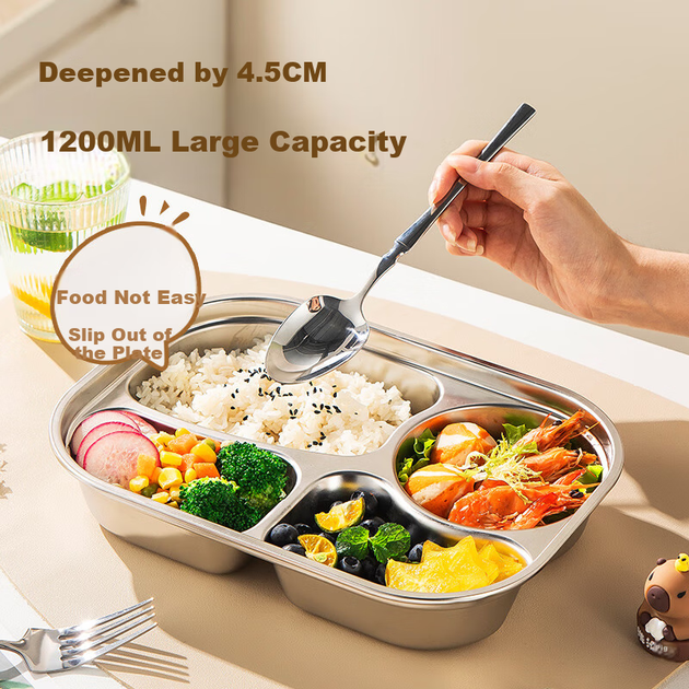 Ланч-бокс Maxcook MCFT9323 зі сталі 316L з 5 відділеннями та кришкою - зображення 9