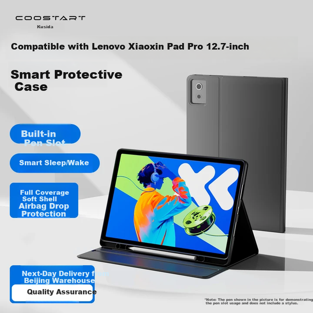 Чохол для планшета Lenovo Xiaoxin Pad Pro 12.7 2025/Zhaoyang K12 COOLSTART Black - Фото 4 Чохол для планшета Lenovo Xiaoxin Pad Pro 12.7 2025/Zhaoyang K12 COOLSTART Black - зображення 4