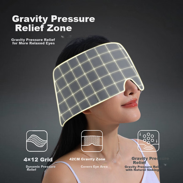 Маска для сна BDAC Gravity Sleep Eye Mask, блокирующая свет, для улучшения сна, подходит для женщин, мужчин и взрослых, изготовлена из ледяного шелка, розовая. - изображение 7