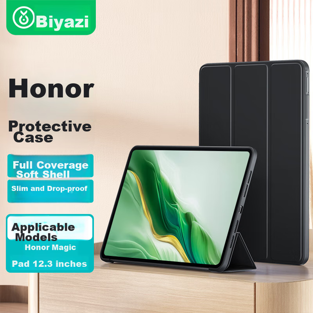 Чохол BIAZE для Honor MagicPad 2 2024, 12.3 дюйма, складаний, протиударний, модель PB534-Kangjing, чорний - зображення 4