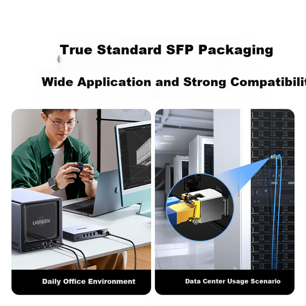 Модуль оптичний UGREEN 75640 SFP на RJ45 2.5G/1G/100M з автоузгодженням швидкості - зображення 9