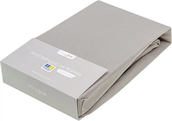 Простыня на резинке Home Line Полуторная 140 x 200 x 20 см Кулир Бежево-серая (202499 HL) - Фото 1 Простыня на резинке Home Line Полуторная 140 x 200 x 20 см Кулир Бежево-серая (202499 HL) - изображение 1