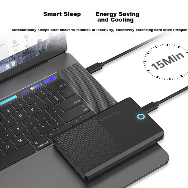 Корпус для внешнего жесткого диска LINSTORAGE 2,5 дюйма SATA для ноутбука, механический SSD-накопитель, USB-адаптер. - изображение 9