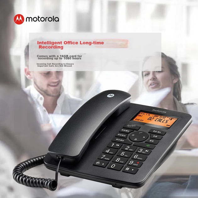Телефон Motorola CT111C дротовий з диктофоном на 16 ГБ, білий - Фото 5 Телефон Motorola CT111C дротовий з диктофоном на 16 ГБ, білий - зображення 5
