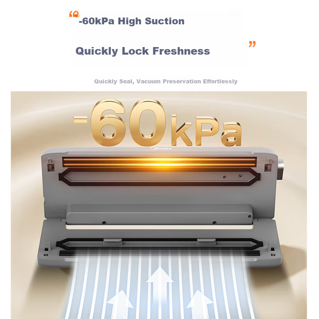 Упаковщик Midea MJ-KF23 вакуумный бытовой для сухих и влажных продуктов - Фото 8 Упаковщик Midea MJ-KF23 вакуумный бытовой для сухих и влажных продуктов - изображение 8