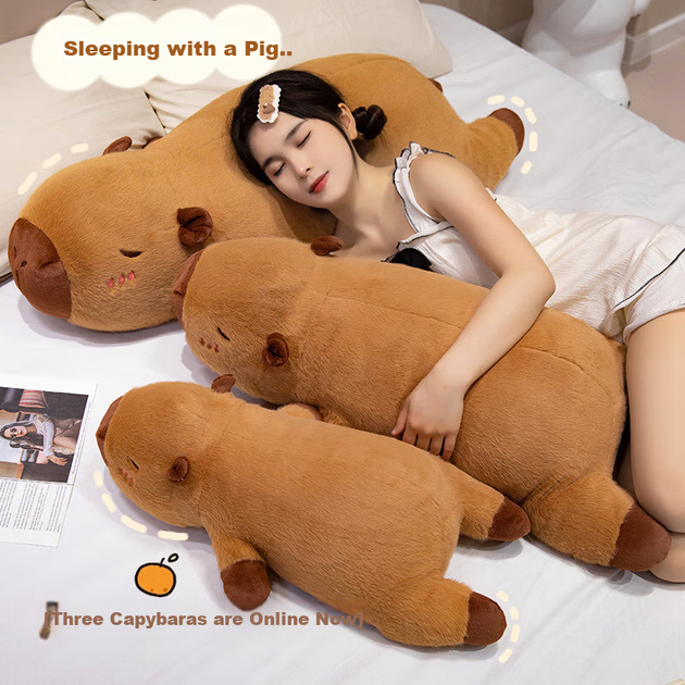 Игрушка мягкая Aishangxiong капибара большая подушка для сна - Фото 11 Игрушка мягкая Aishangxiong капибара большая подушка для сна - изображение 11