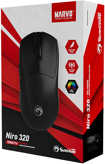 Mysz Marvo Niro 320 Wireless/Bluetooth/USB Black (6932391938447) - obraz 11