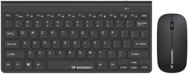 Zestaw bezprzewodowy Wozinsky Wireless Keyboard + Compact Mouse Set Black (5907769384189) - obraz 4