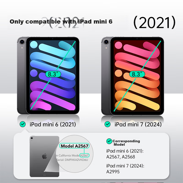 Чехол для планшета Apple iPad mini 7/6 ESR Transparent-Black - Фото 8 Чехол для планшета Apple iPad mini 7/6 ESR Transparent-Black - изображение 8