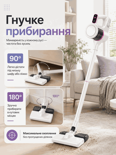 Вертикальный компактный аккумуляторный пылесос ручной без мешка для дома и авто с функцией влажной уборки - изображение 2