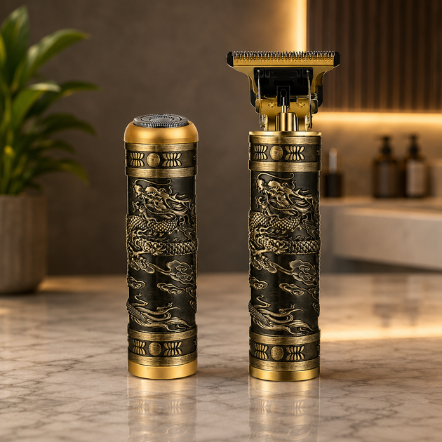 Профессиональный беспроводной аккумуляторный триммер машинка Hair Cutter 2 в 1 для стрижки универсальный триммер для волос и бороды с 3 насадками золотой - Фото 3 Профессиональный беспроводной аккумуляторный триммер машинка Hair Cutter 2 в 1 для стрижки универсальный триммер для волос и бороды с 3 насадками золотой - изображение 3
