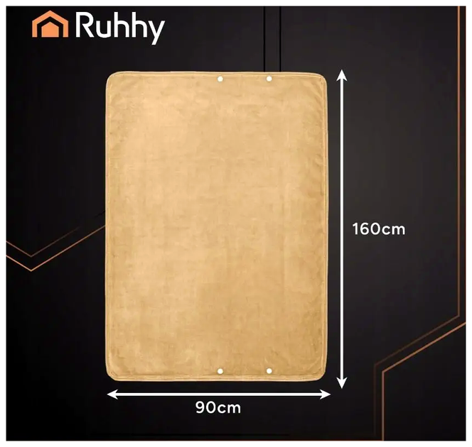 Электрический плед 160x90 см USB питание для дома и путешествий бежевый RUHHY LS-2758 - изображение 4