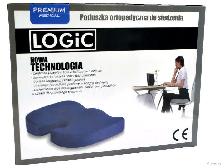 Ортопедична подушка для сидіння з ефектом пам'яті для дому чорний Logic LS-2673 - Фото 3 Ортопедична подушка для сидіння з ефектом пам'яті для дому чорний Logic LS-2673 - зображення 3