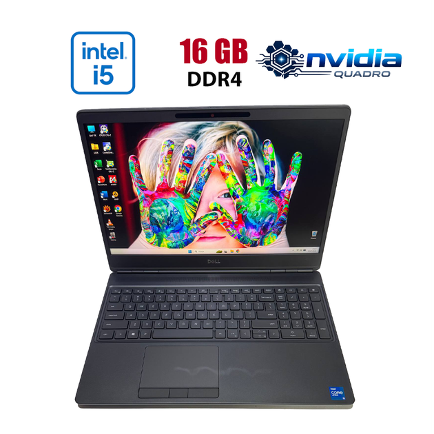 Мобільна робоча станція Dell Precision 7560 / 15.6" (1920x1080) IPS / Intel Core i5-11500H (6 (12) ядер по 2.4 - 4.6 GHz) / 16 GB DDR4 / 512 GB SSD / nVidia Quadro T1200, 4 GB GDDR6, 128-bit / WebCam б/в - Фото 1 Мобільна робоча станція Dell Precision 7560 / 15.6" (1920x1080) IPS / Intel Core i5-11500H (6 (12) ядер по 2.4 - 4.6 GHz) / 16 GB DDR4 / 512 GB SSD / nVidia Quadro T1200, 4 GB GDDR6, 128-bit / WebCam б/в - зображення 1