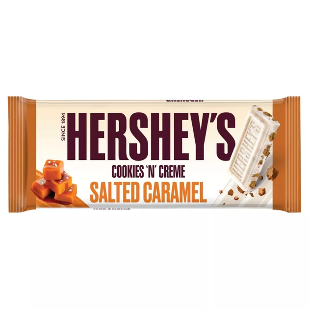 Шоколад Hershey's Cookies 'N' Creme Salted Caramel с солёной карамелью 90 г - Фото 1 Шоколад Hershey's Cookies 'N' Creme Salted Caramel с солёной карамелью 90 г - изображение 1