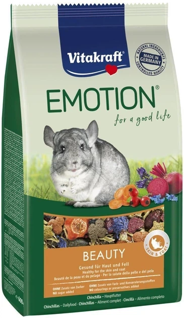 Корм для шиншил Vitakraft «Emotion Beauty Selection» 600 г (для шкіри та шерсті) - Фото 1 Корм для шиншил Vitakraft «Emotion Beauty Selection» 600 г (для шкіри та шерсті) - зображення 1