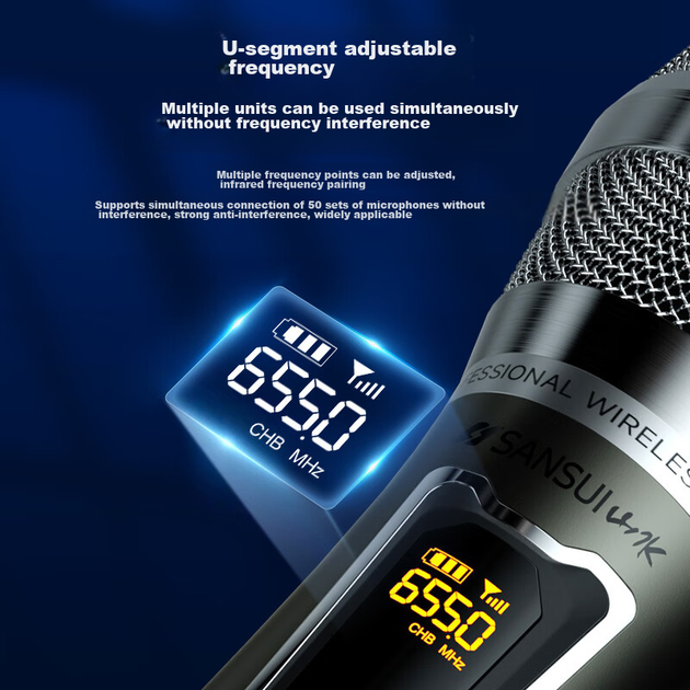 Микрофон SANSUI K39 беспроводной для караоке и выступлений - изображение 7