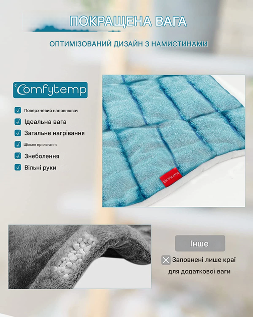Грілка для цілої спини Comfytemp з обтяженням для полегшення болю в спині 22x33 XXL - изображение 3